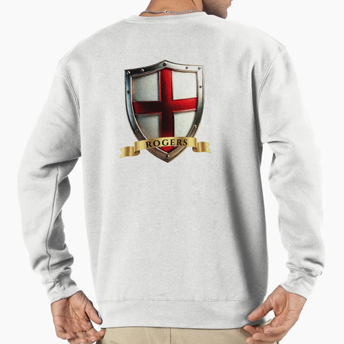 Rogers England Surname Shield Sweatshirt - Custom Art Print Unisex - T-Shirt, Sweatshirt, Hoodie