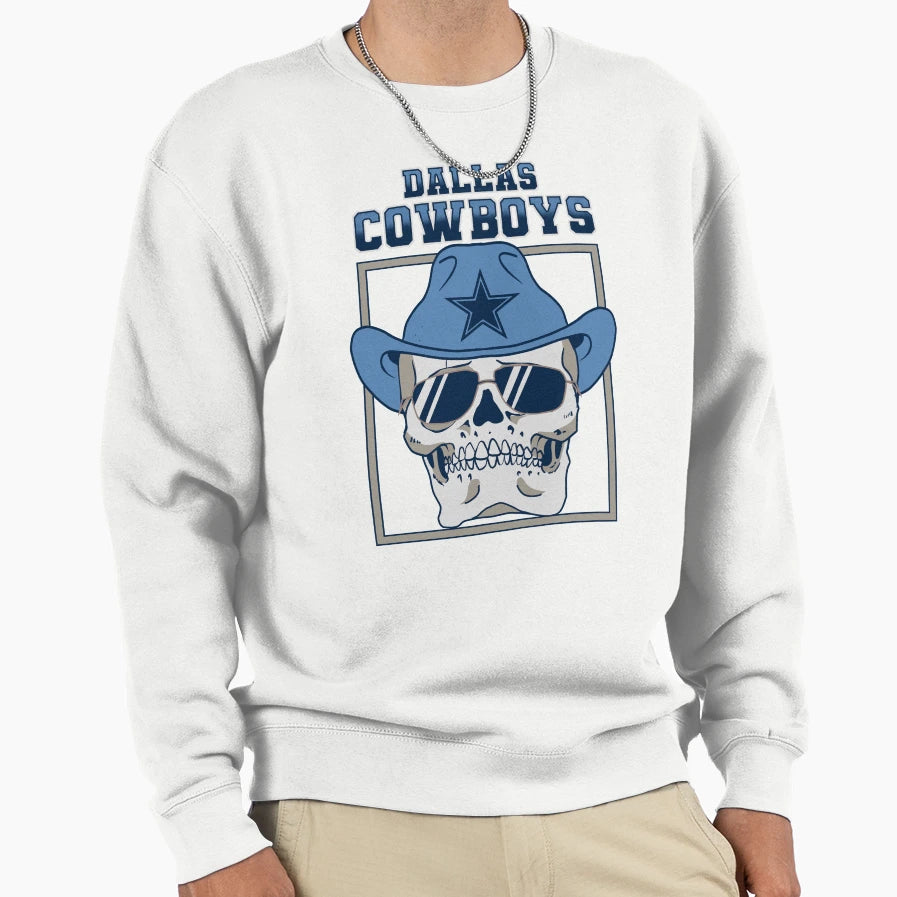 Skull Dallas Cowboys Sweatshirt - Casual Everyday Wear Men Women - T-Shirt, Sweatshirt, Hoodie