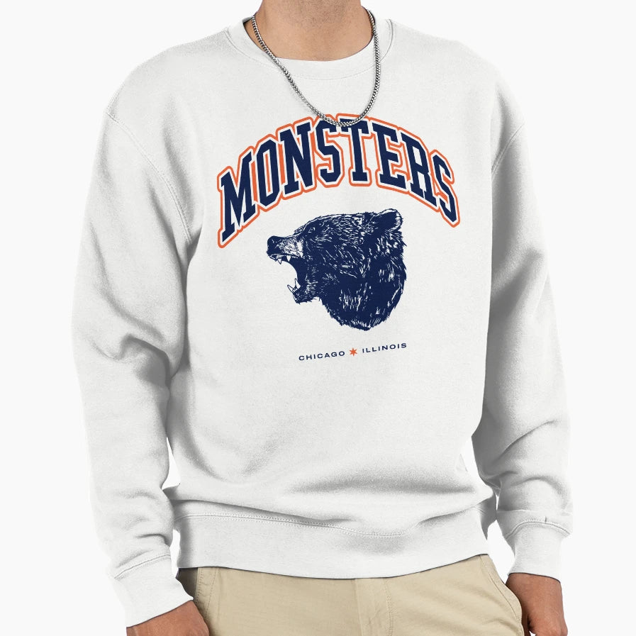 Monsters Chicago Football Sweatshirt - Minimalist Print for Adults - T-Shirt, Sweatshirt, Hoodie