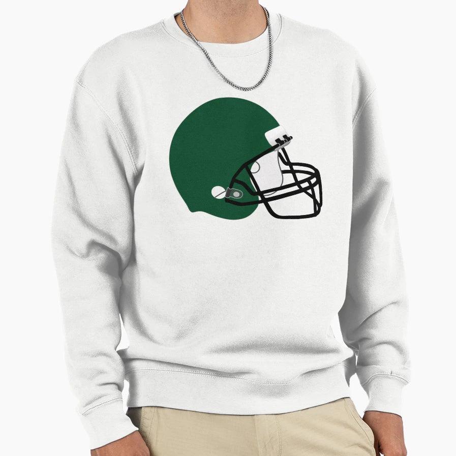 Green Football Helmet Sweatshirt - Unique Graphic for Adults - T-Shirt, Sweatshirt, Hoodie