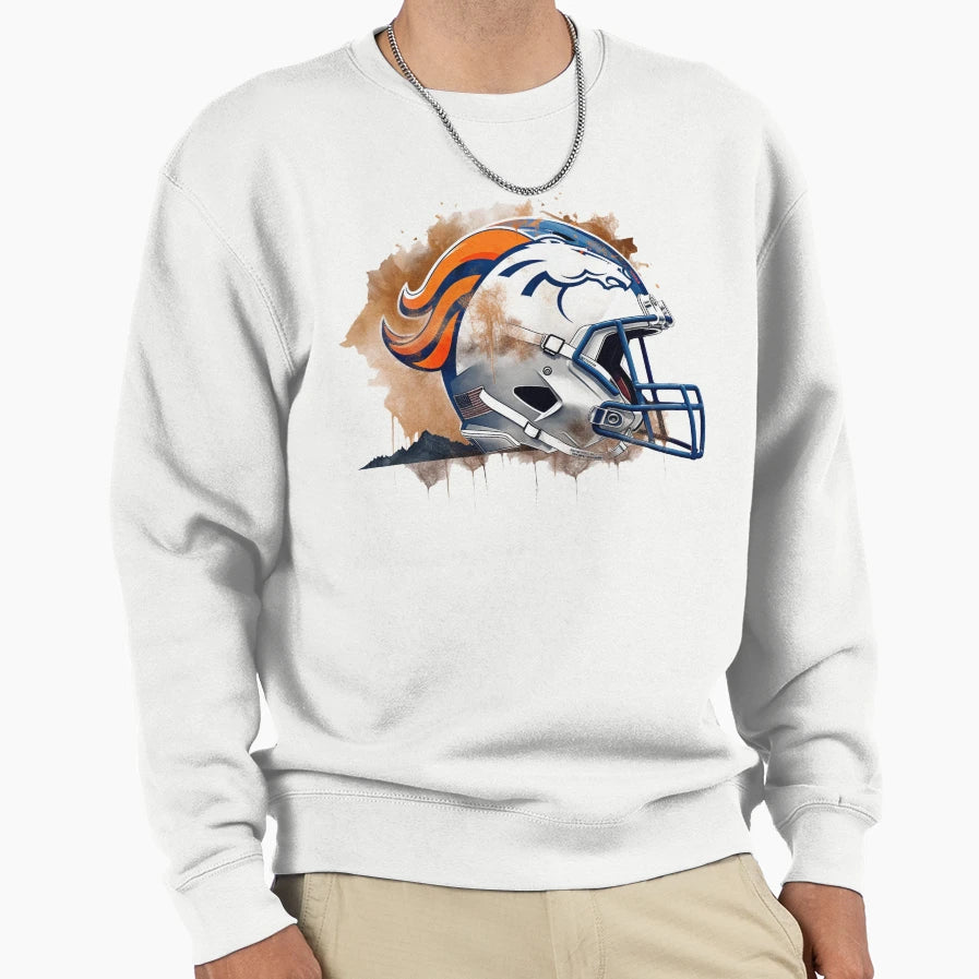 Denver Football Helmet Sweatshirt - Novelty Apparel Unisex - T-Shirt, Sweatshirt, Hoodie