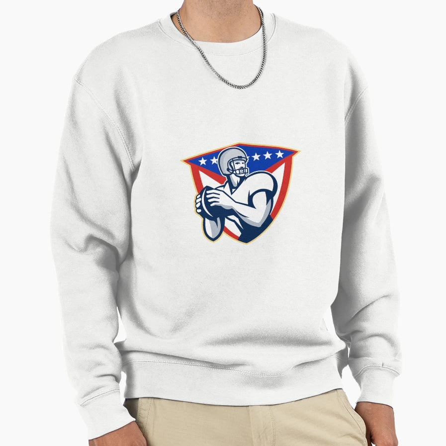 American Football Quarterback Throw Ball Sweatshirt - Unique Graphic Unisex - T-Shirt, Sweatshirt, Hoodie