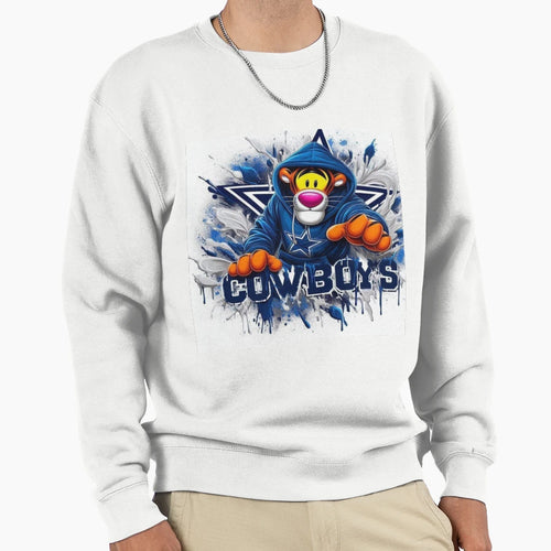 Dallas Cowboys Tiger Cartoon Sweatshirt - Fun Novelty Design Men Women - T-Shirt, Sweatshirt, Hoodie