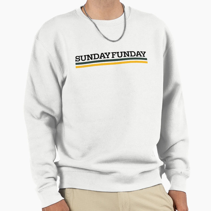 Green Bay Sunday Funday Sweatshirt - Minimalist Print Men Women - T-Shirt, Sweatshirt, Hoodie