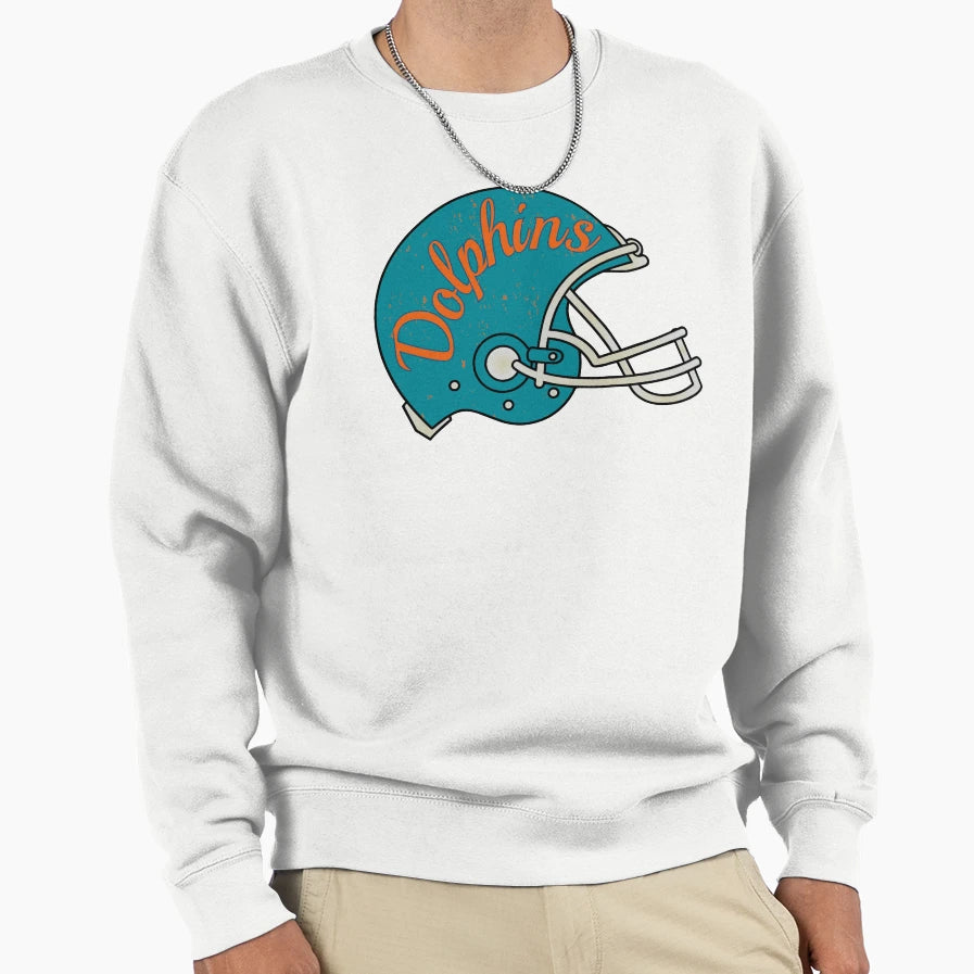 Dolphins Helmet Sweatshirt - Fun Novelty Design for Adults - T-Shirt, Sweatshirt, Hoodie