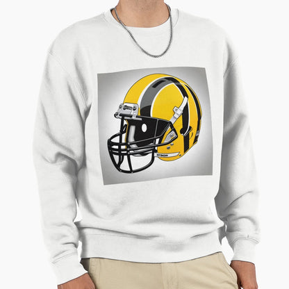 Yellow Gridiron Helmet Friday Night Sweatshirt - Unique Graphic Unisex - T-Shirt, Sweatshirt, Hoodie