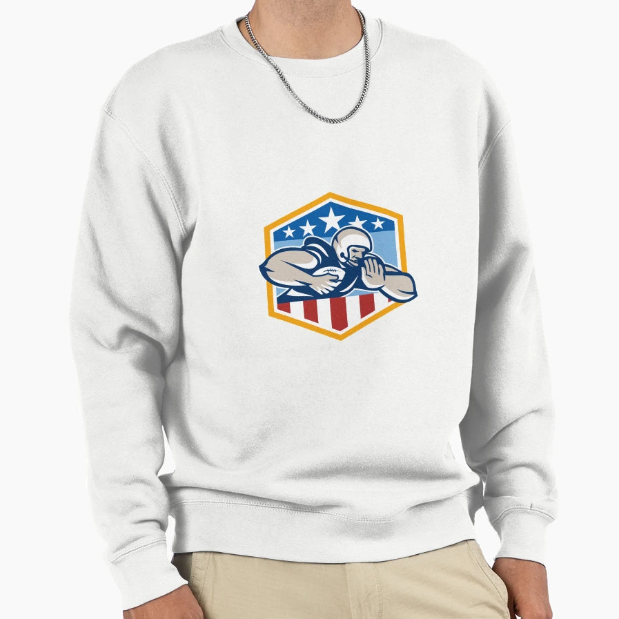 American Football Running Back Fend Sweatshirt - Unique Graphic Men Women - T-Shirt, Sweatshirt, Hoodie