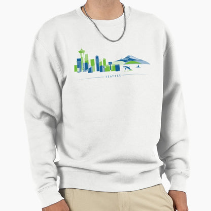Seattle Skyline Space Needle Mt Sweatshirt - Streetwear Style Unisex - T-Shirt, Sweatshirt, Hoodie