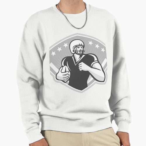 American Football Running Back Crest Sweatshirt - Graphic Print Men Women - T-Shirt, Sweatshirt, Hoodie