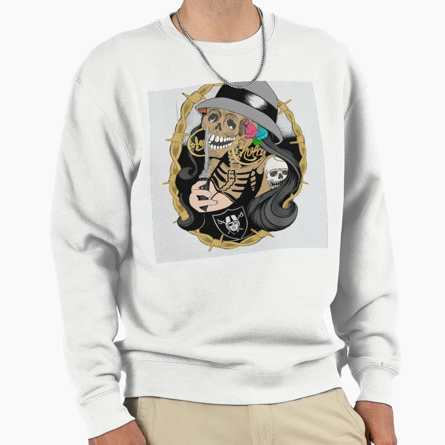 La Catrina Chola Sweatshirt - Minimalist Print for Adults - T-Shirt, Sweatshirt, Hoodie