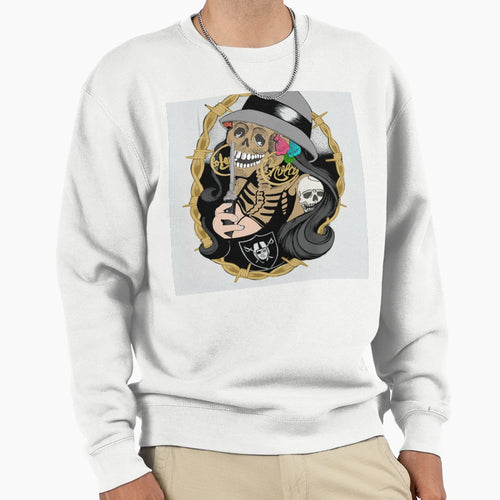 La Catrina Chola Sweatshirt - Minimalist Print for Adults - T-Shirt, Sweatshirt, Hoodie