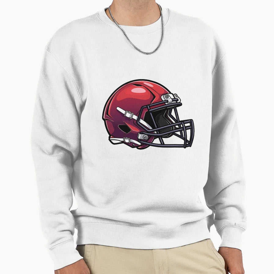 Red Football Helmet Sweatshirt - Aesthetic Graphic Men Women - T-Shirt, Sweatshirt, Hoodie