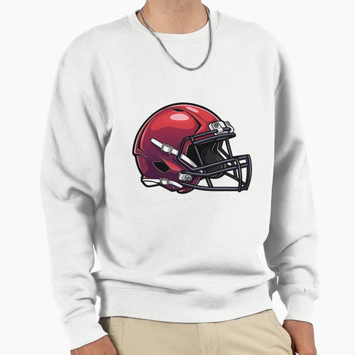 Red Football Helmet Sweatshirt - Aesthetic Graphic Men Women - T-Shirt, Sweatshirt, Hoodie
