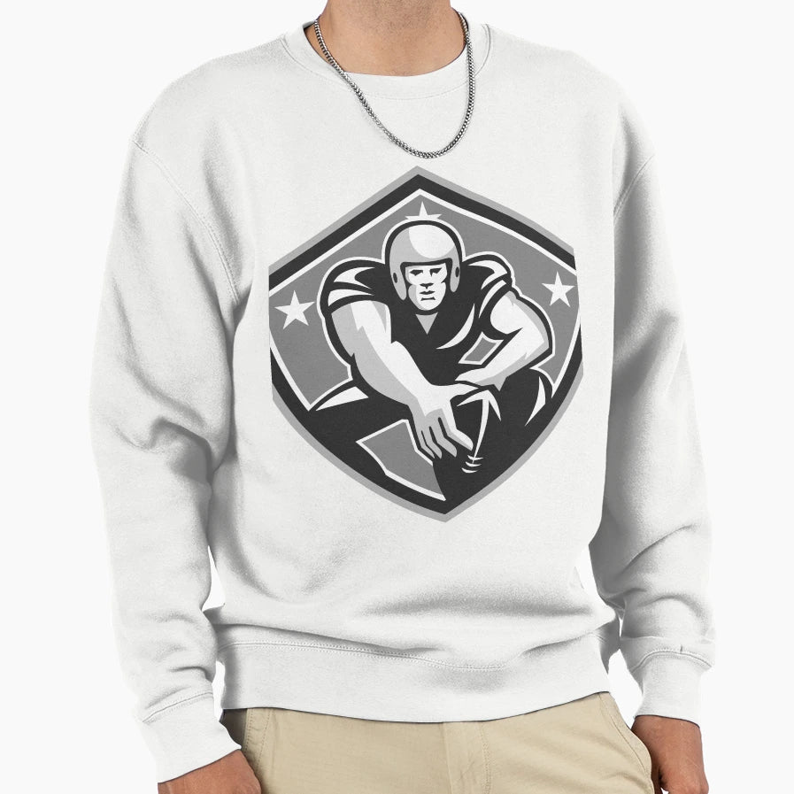 American Football Player Ball Snap Sweatshirt - Minimalist Print Men Women - T-Shirt, Sweatshirt, Hoodie