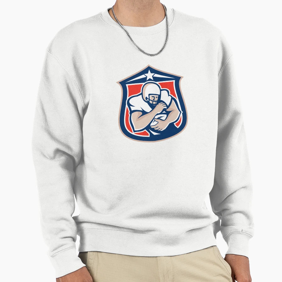 American Football Holding Ball Shield Sweatshirt - Novelty Apparel Unisex - T-Shirt, Sweatshirt, Hoodie