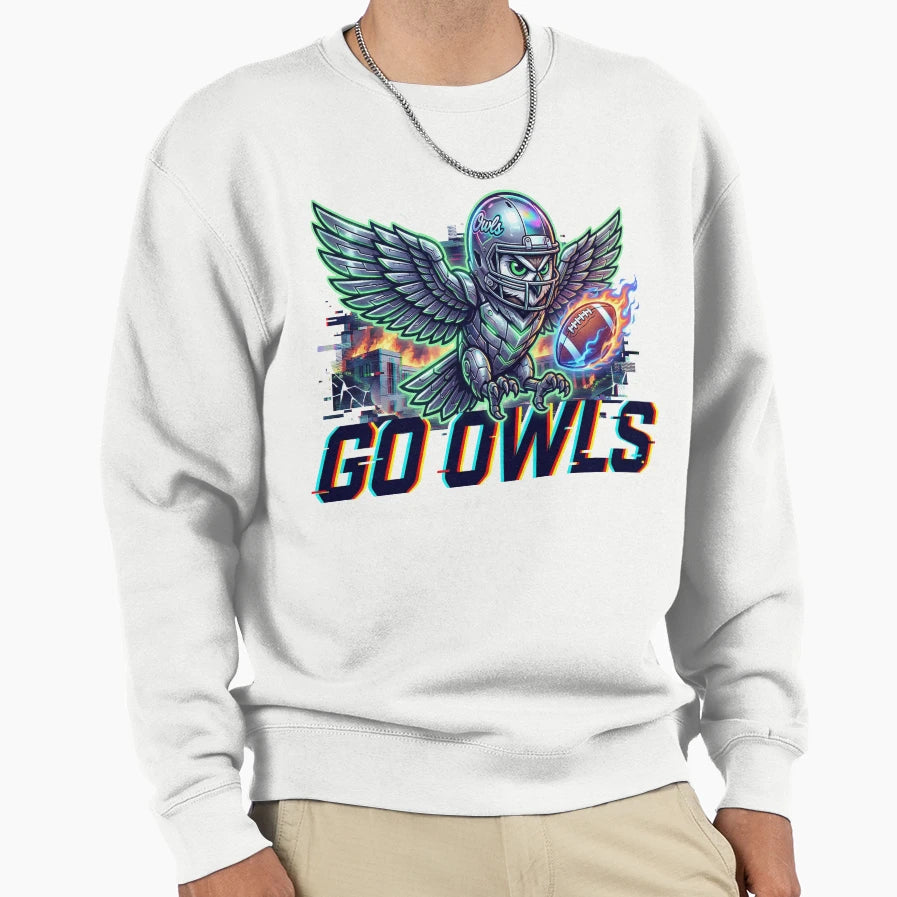 Legendary Owl Rising From Flames Sweatshirt - Novelty Apparel for Adults - T-Shirt, Sweatshirt, Hoodie
