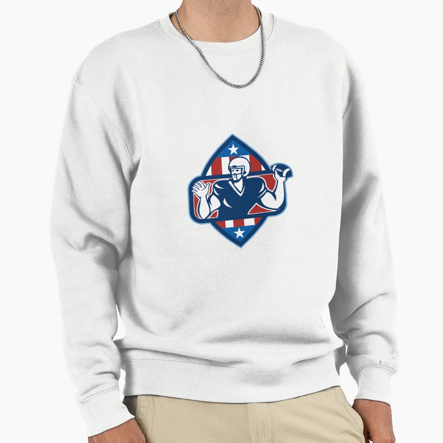 American Football Quarterback Throw Ball Sweatshirt - Trendy Graphic Unisex - T-Shirt, Sweatshirt, Hoodie