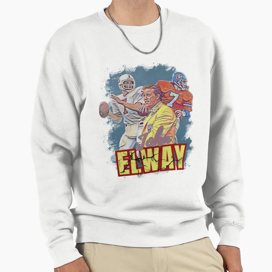 John Elway Fan Art Sweatshirt - Minimalist Print for Adults - T-Shirt, Sweatshirt, Hoodie