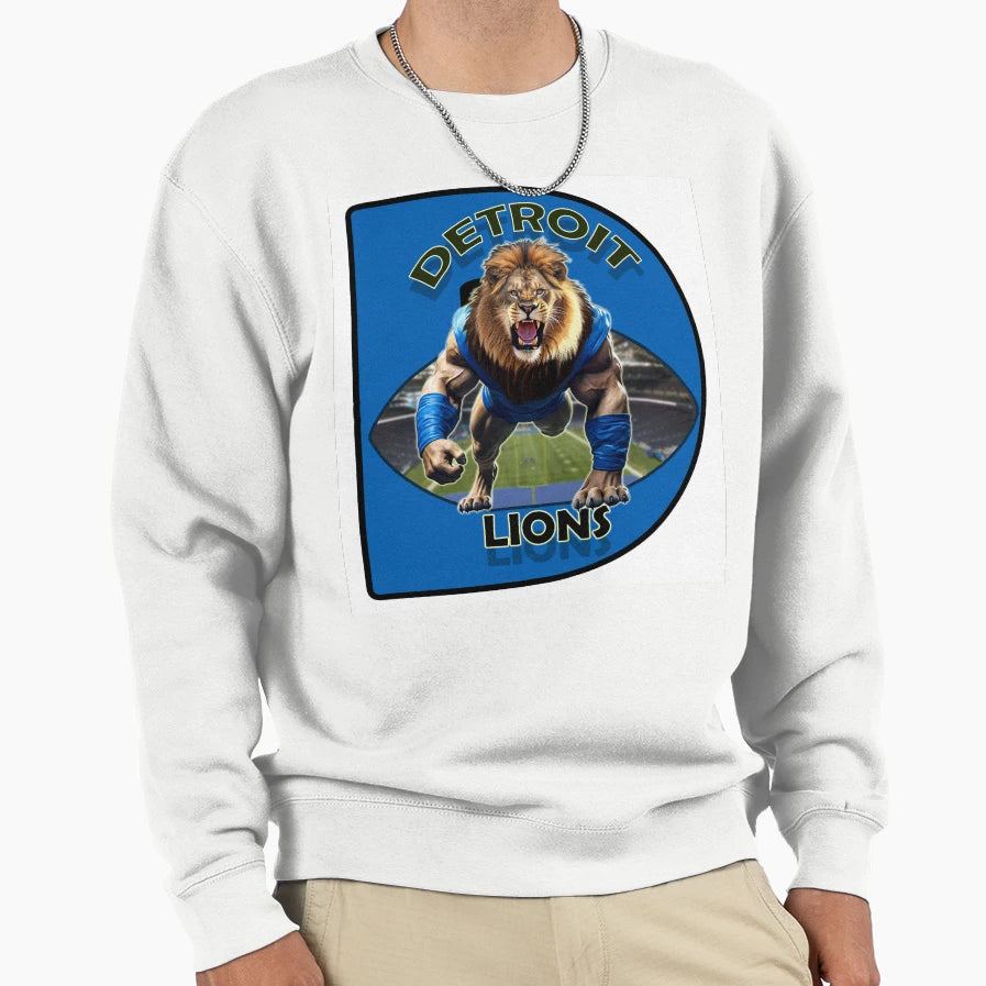 Detroit Lions Sweatshirt - Custom Art Print Men Women - T-Shirt, Sweatshirt, Hoodie