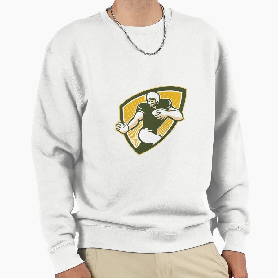 American Football Running Back Shield Sweatshirt - Aesthetic Graphic Unisex - T-Shirt, Sweatshirt, Hoodie