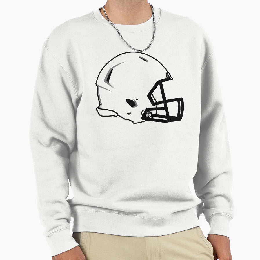 American Football Helmet White Sweatshirt - Unique Graphic Unisex - T-Shirt, Sweatshirt, Hoodie