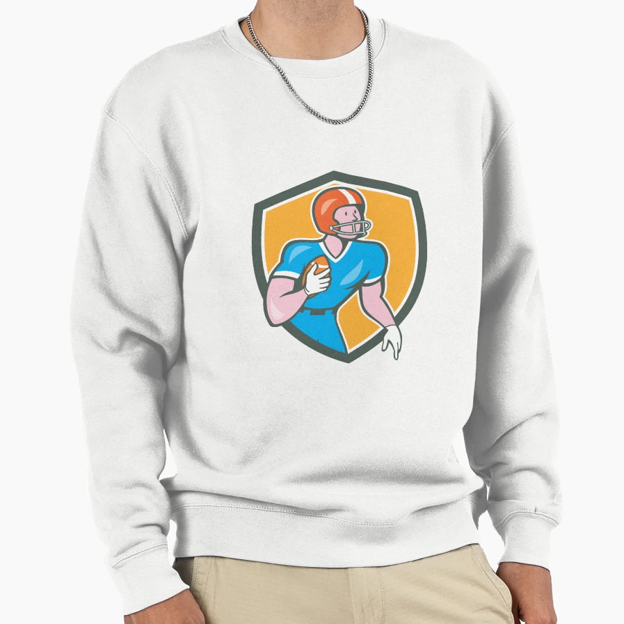 American Football Player Rusher Shield Sweatshirt - Custom Art Print Unisex - T-Shirt, Sweatshirt, Hoodie