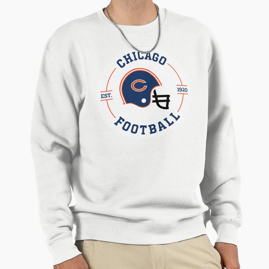 Chicago Football Badge Sweatshirt - Unique Graphic for Adults - T-Shirt, Sweatshirt, Hoodie