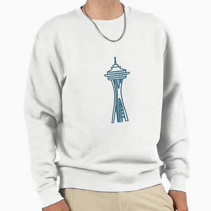 Space Needle Navy Sweatshirt - Graphic Print Men Women - T-Shirt, Sweatshirt, Hoodie