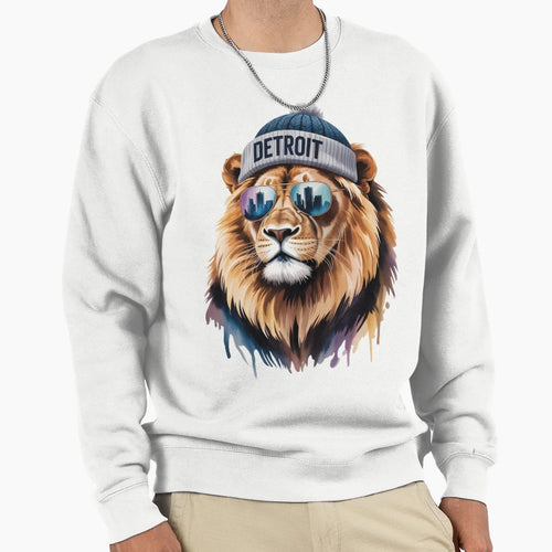 Detroit Lion Sweatshirt - Minimalist Print for Adults - T-Shirt, Sweatshirt, Hoodie