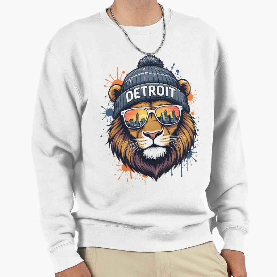 Detroit Lion Sweatshirt - Unique Graphic Unisex - T-Shirt, Sweatshirt, Hoodie