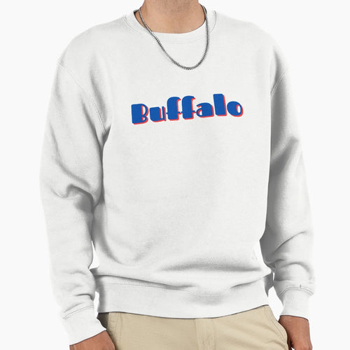 Buffalo Red And Blue Bold Text Sweatshirt - Custom Art Print Men Women - T-Shirt, Sweatshirt, Hoodie