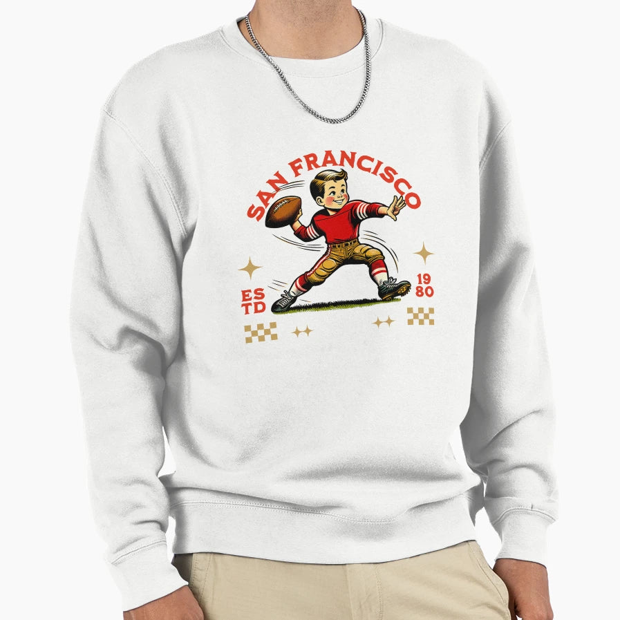 San Francisco Football Player Sweatshirt - Streetwear Style Unisex - T-Shirt, Sweatshirt, Hoodie