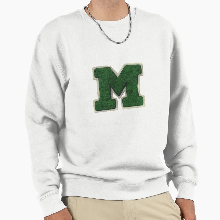 Mitzi Mozzarella Varsity M Logo Sweatshirt - Graphic Print for Adults - T-Shirt, Sweatshirt, Hoodie