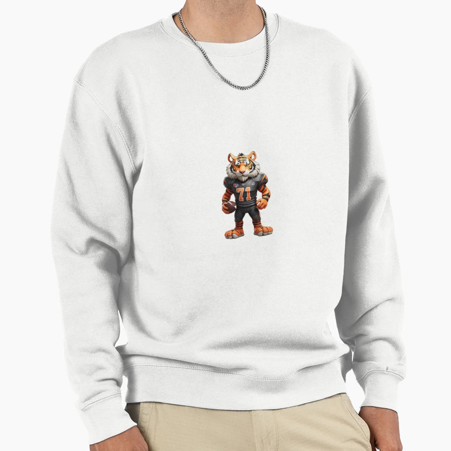Football Tiger Sweatshirt - Trendy Graphic for Adults - T-Shirt, Sweatshirt, Hoodie