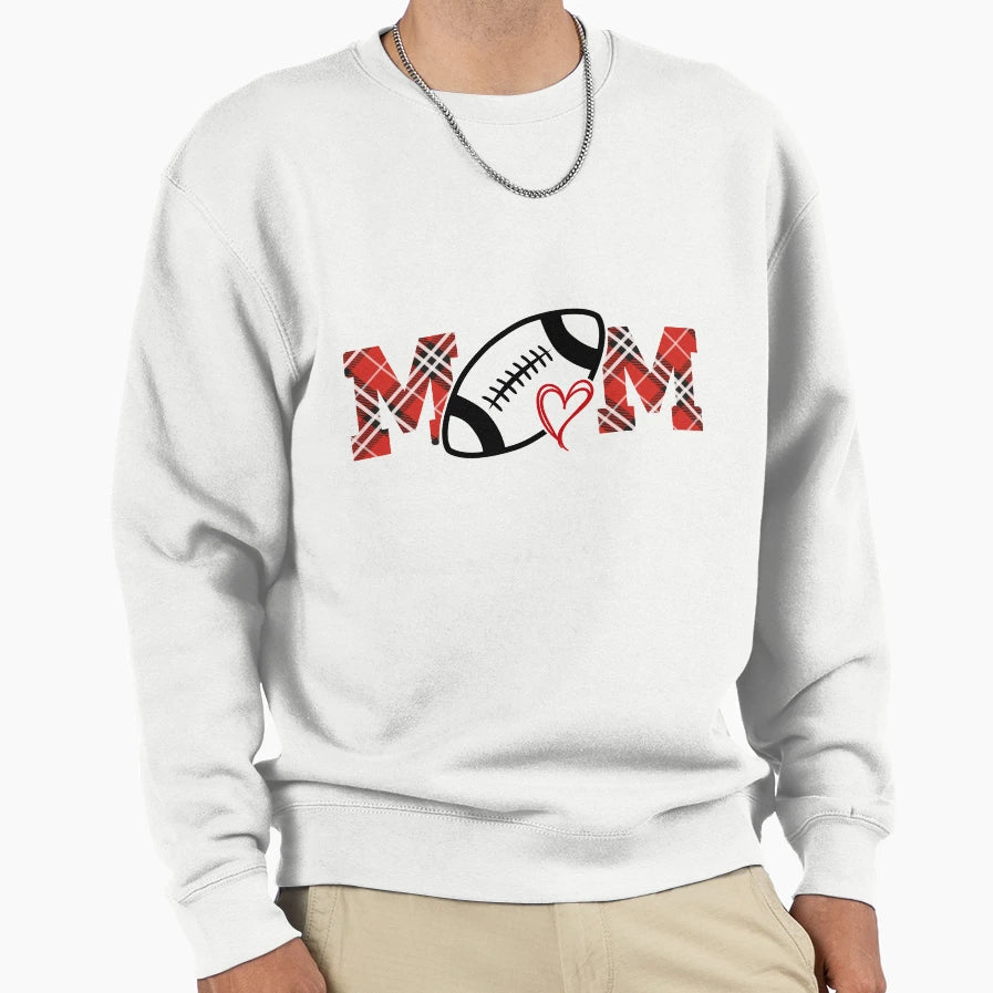 Football Mom Tartan Football Love Sweatshirt - Unique Graphic Men Women - T-Shirt, Sweatshirt, Hoodie