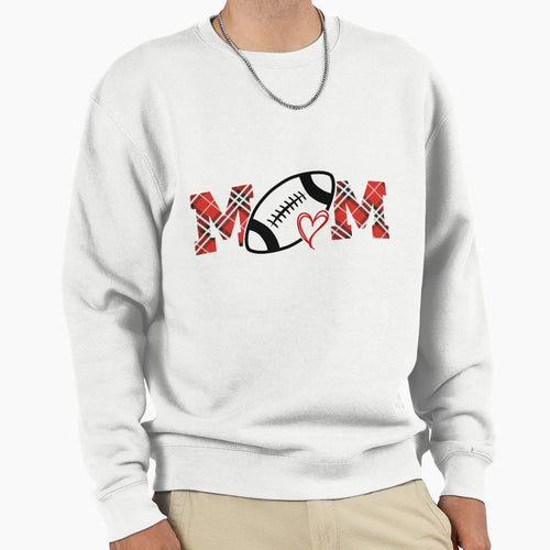 Football Mom Tartan Football Love Sweatshirt - Unique Graphic Men Women - T-Shirt, Sweatshirt, Hoodie