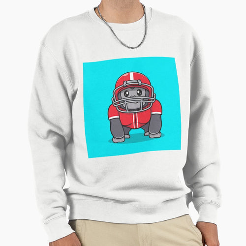 Gorilla Playing Rugby Ball Sweatshirt - Fun Novelty Design Men Women - T-Shirt, Sweatshirt, Hoodie