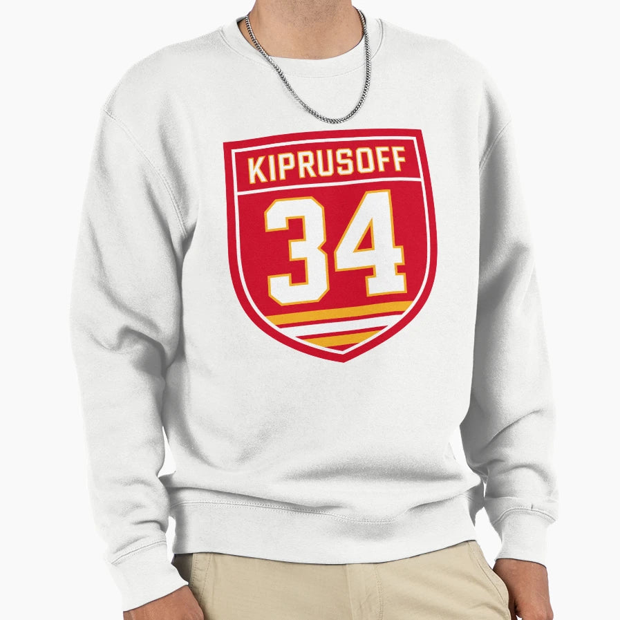 Miikka Kiprusoff Calgary 34 Emblem Sweatshirt - Casual Everyday Wear Unisex - T-Shirt, Sweatshirt, Hoodie