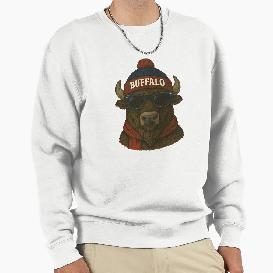 Buffalo Bison Beanie Scarf T-Shirt - Streetwear Style for Adults - T-Shirt, Sweatshirt, Hoodie