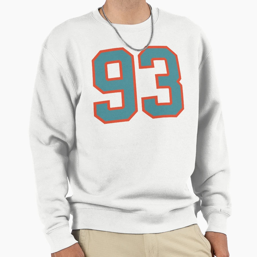 93 Number Aqua Orange Lucky Sports Sweatshirt - Fun Novelty Design Unisex - T-Shirt, Sweatshirt, Hoodie