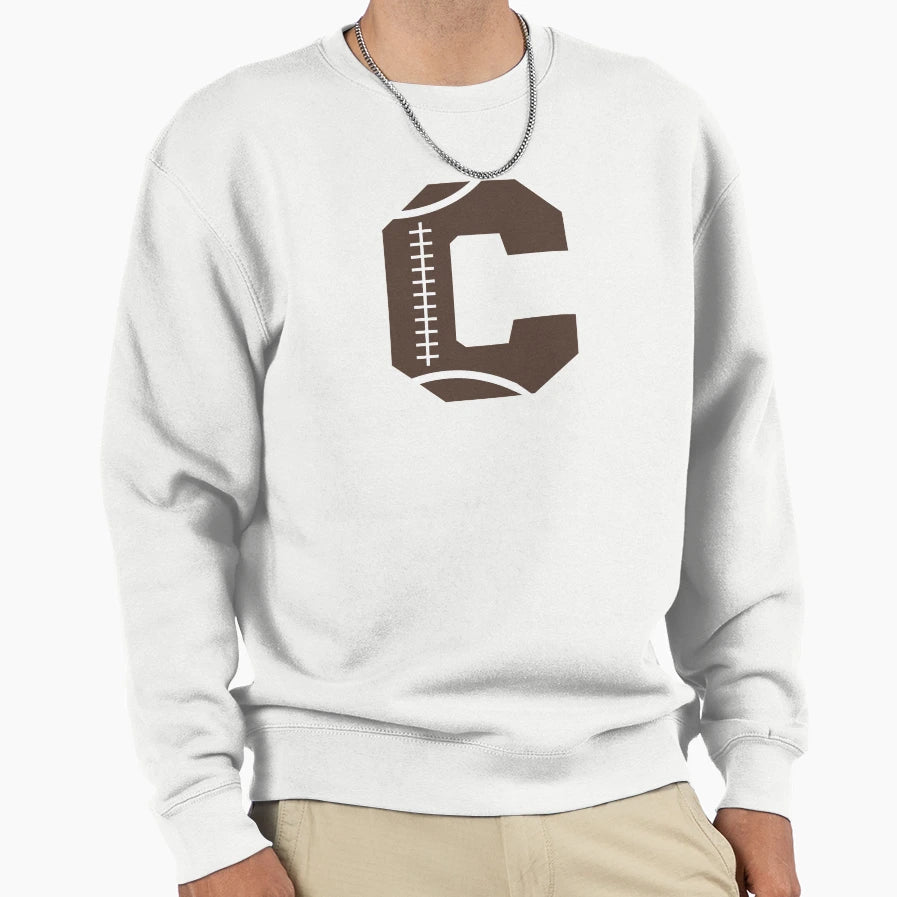 Personalized Football Initial C Sweatshirt - Graphic Print for Adults - T-Shirt, Sweatshirt, Hoodie