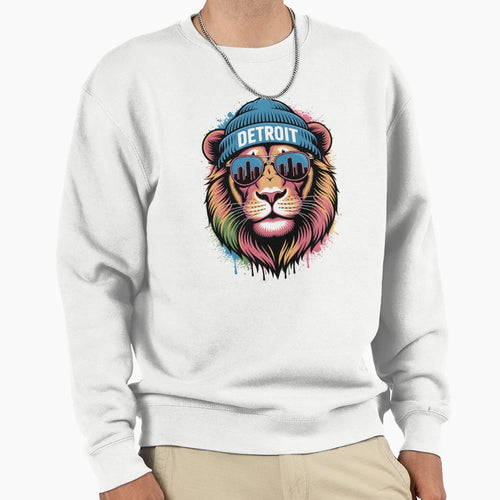 Detroit Lion Sweatshirt - Minimalist Print Unisex - T-Shirt, Sweatshirt, Hoodie