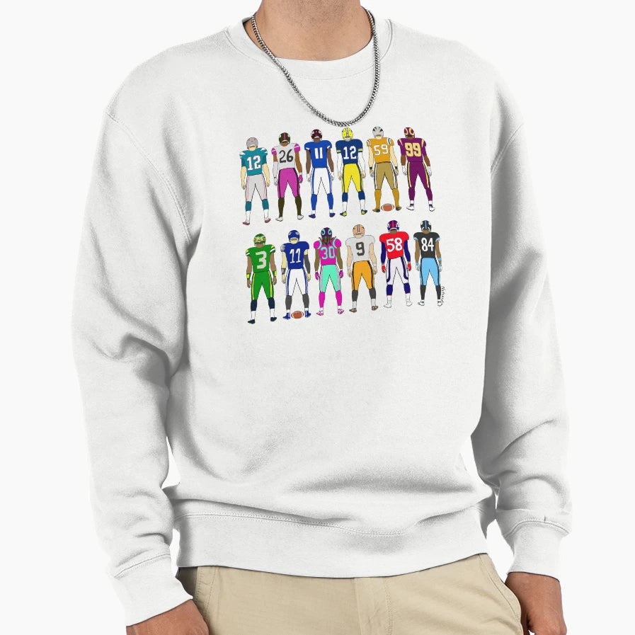 Football Backs Sweatshirt - Minimalist Print Men Women - T-Shirt, Sweatshirt, Hoodie