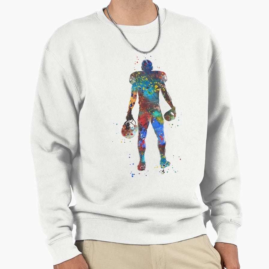 American Football Player Sweatshirt - Aesthetic Graphic for Adults - T-Shirt, Sweatshirt, Hoodie
