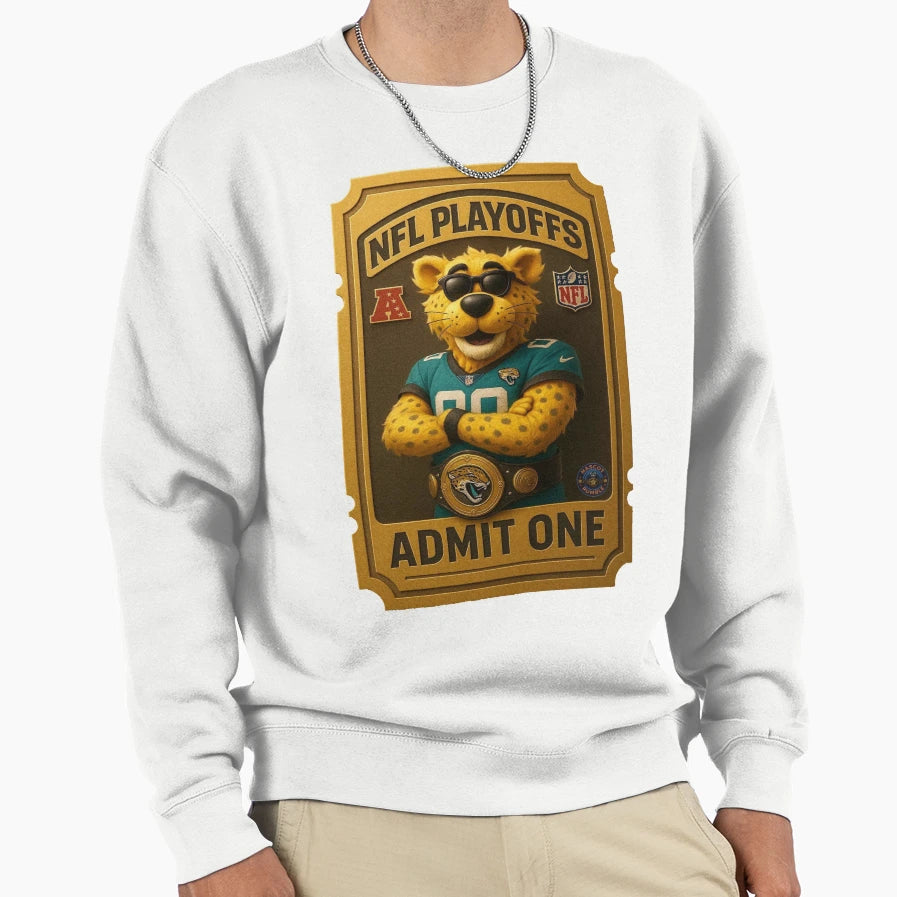 Jag Ticket To Playoffs Sweatshirt - Graphic Print Men Women - T-Shirt, Sweatshirt, Hoodie