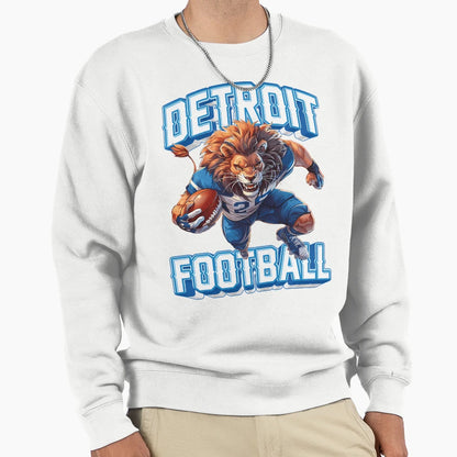 Detroit Football Fierce Lion Sweatshirt - Novelty Apparel for Adults - T-Shirt, Sweatshirt, Hoodie