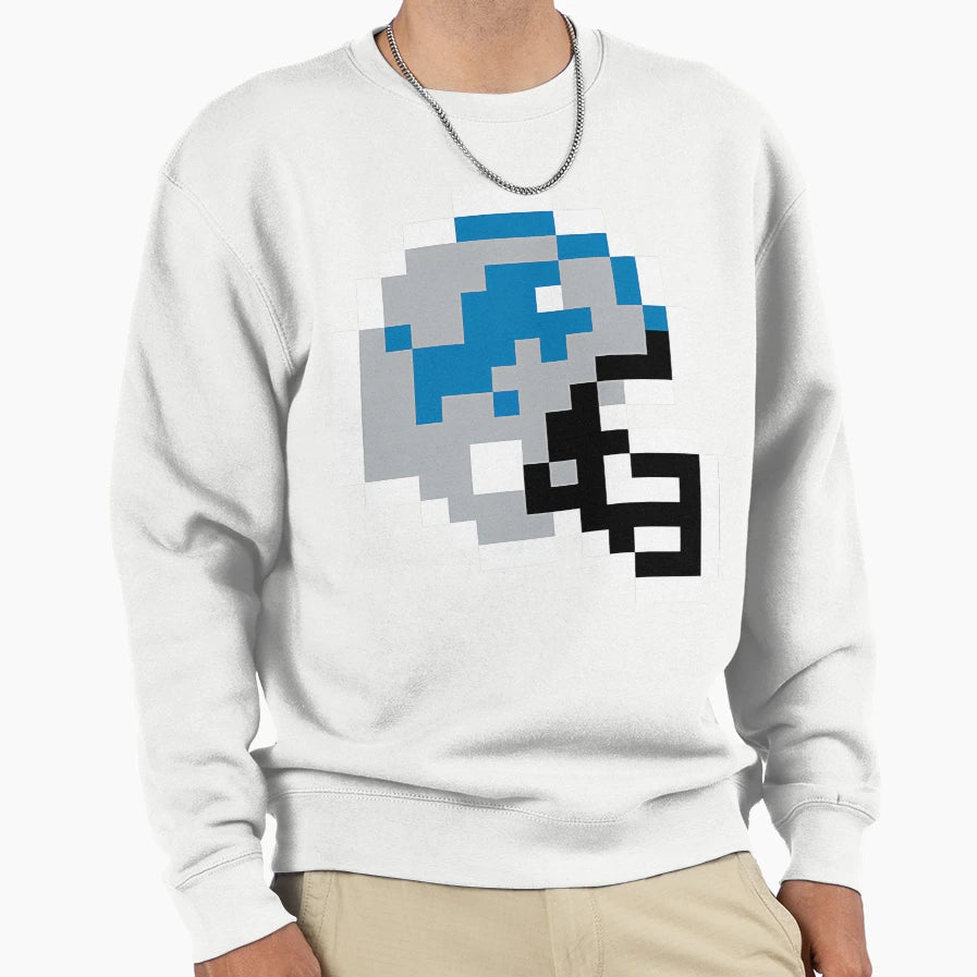 Detroit Lions 8 Bit Football Helmet Sweatshirt - Aesthetic Graphic Unisex - T-Shirt, Sweatshirt, Hoodie