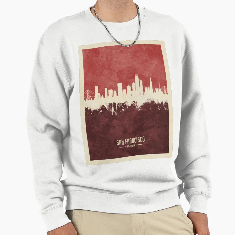 San Francisco California Skyline Sweatshirt - Streetwear Style for Adults - T-Shirt, Sweatshirt, Hoodie