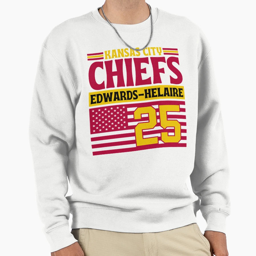 Kansas City Chiefs Edwards Helaire Sweatshirt - Trendy Graphic Men Women - T-Shirt, Sweatshirt, Hoodie