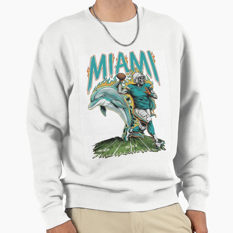 Miami Dolphins Sweatshirt - Minimalist Print Men Women - T-Shirt, Sweatshirt, Hoodie